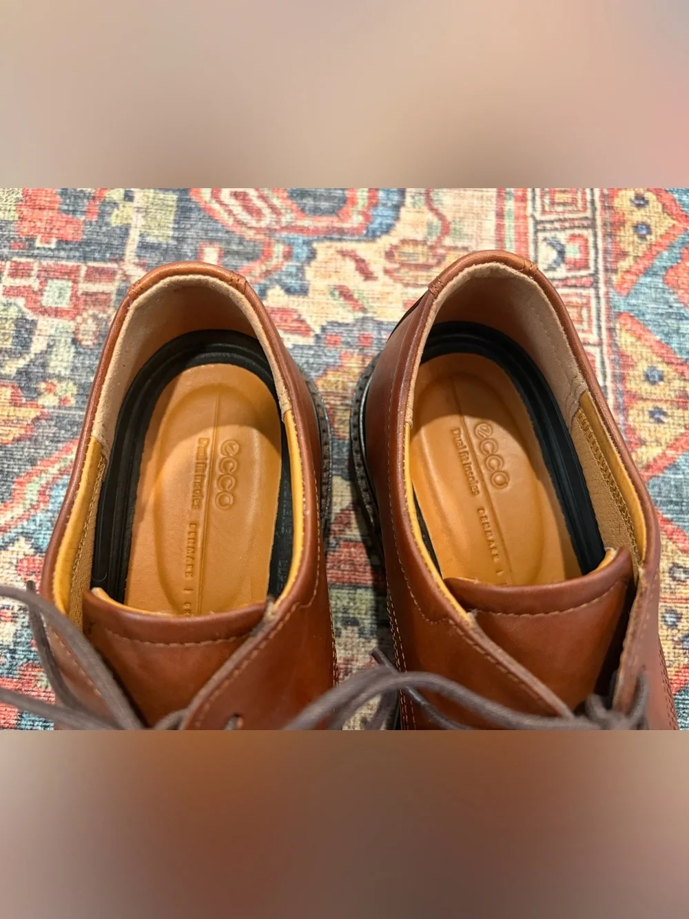 Ecco Men's Brown Leather Derby Dress Shoes UK 39 US 5-5.5